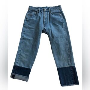 Rag & Bone Maya High Rise Cropped Color Block Raw Hem Jeans-Sz 30-Streetwear